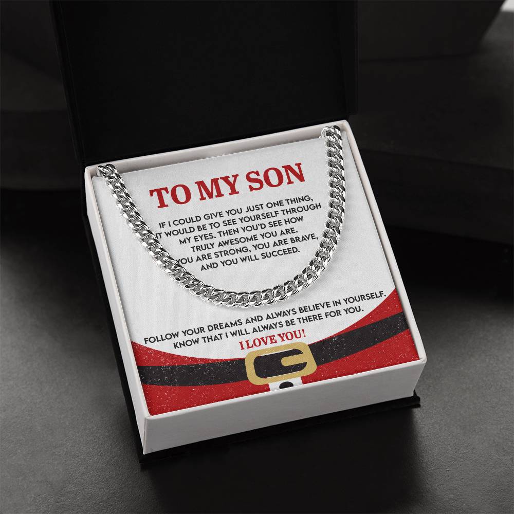 Gift for Son - There For You - Cuban Link Chain Necklace - Mallard Moon Gift Shop