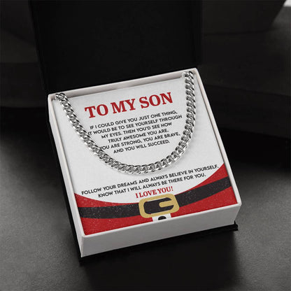 Gift for Son - There For You - Cuban Link Chain Necklace - Mallard Moon Gift Shop