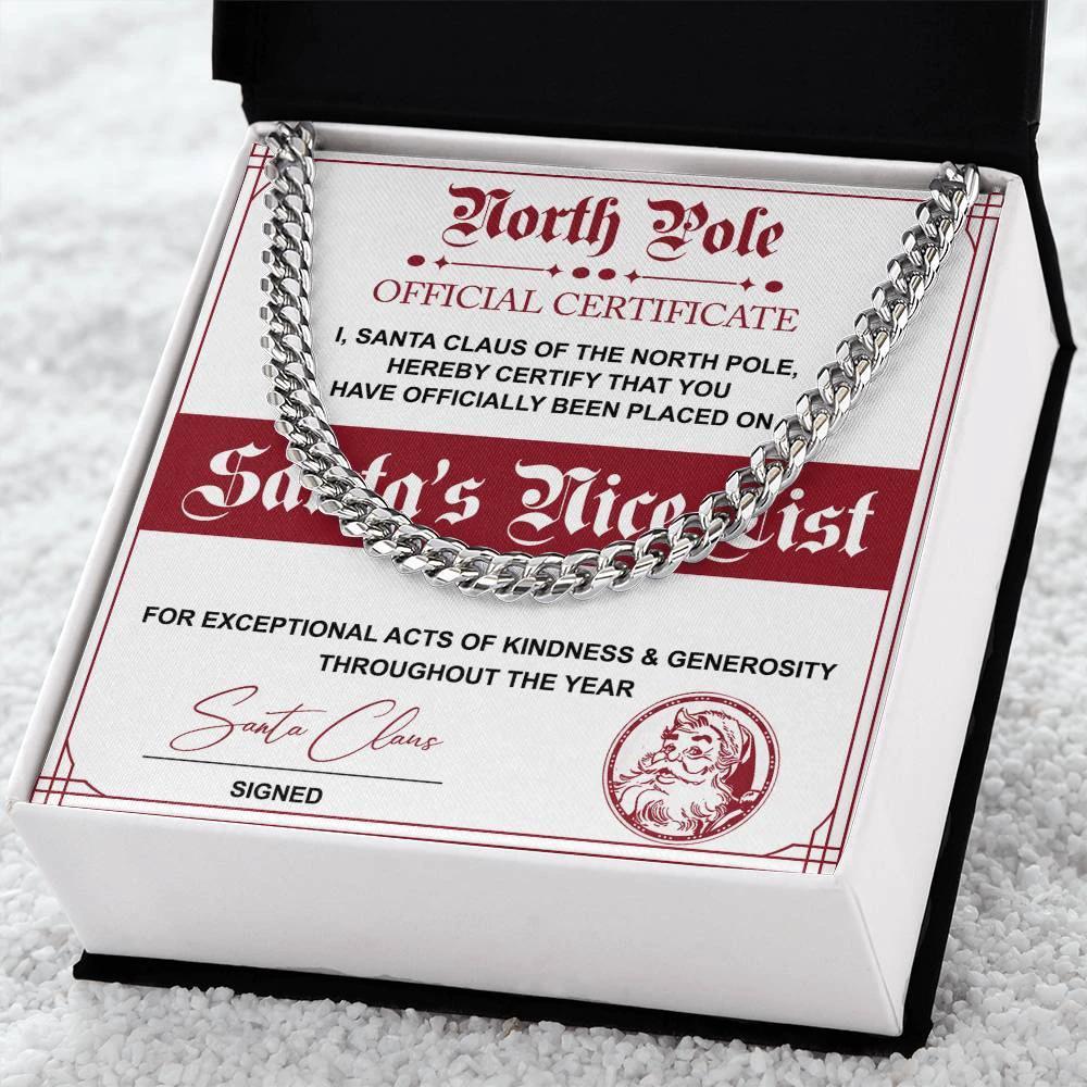 Nice List - Santa Claus - Cuban Link Chain Necklace