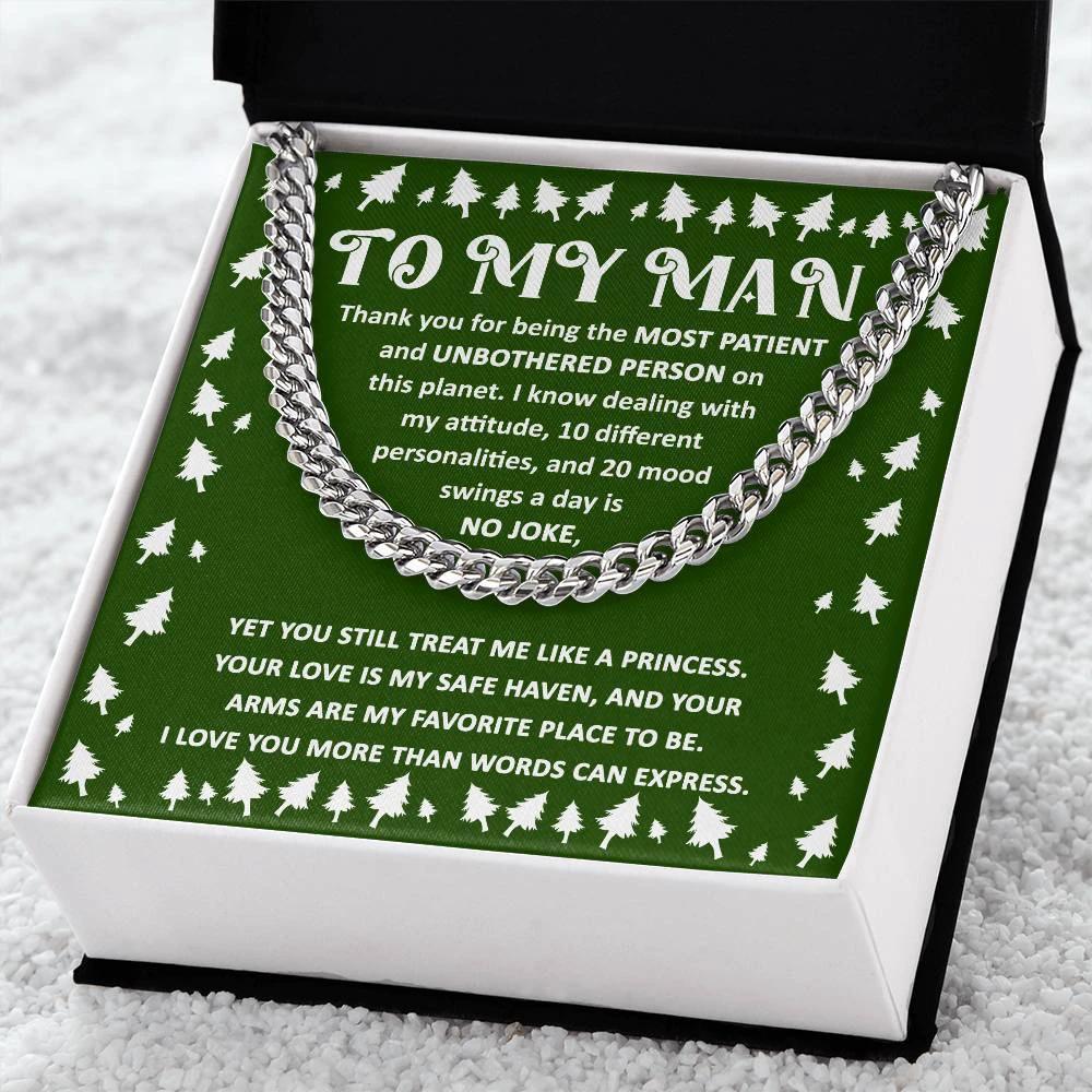 Holiday Gift for Your Man - Dealing with My Attitude and Mood Swings Cuban Chain Link Necklace