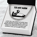 Gift for Husband, Boyfriend, or Soulmate - Cuban Chain Necklace with Funny 'To My Man' Message Card