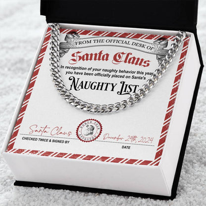 Naughty List Naughty Behavior - Cuban Link Chain Necklace - Mallard Moon Gift Shop
