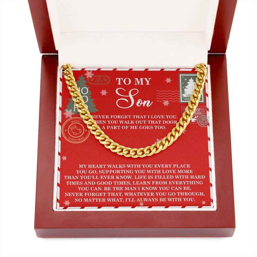 Gift for Son - That Door - Cuban Link Chain Necklace - Mallard Moon Gift Shop