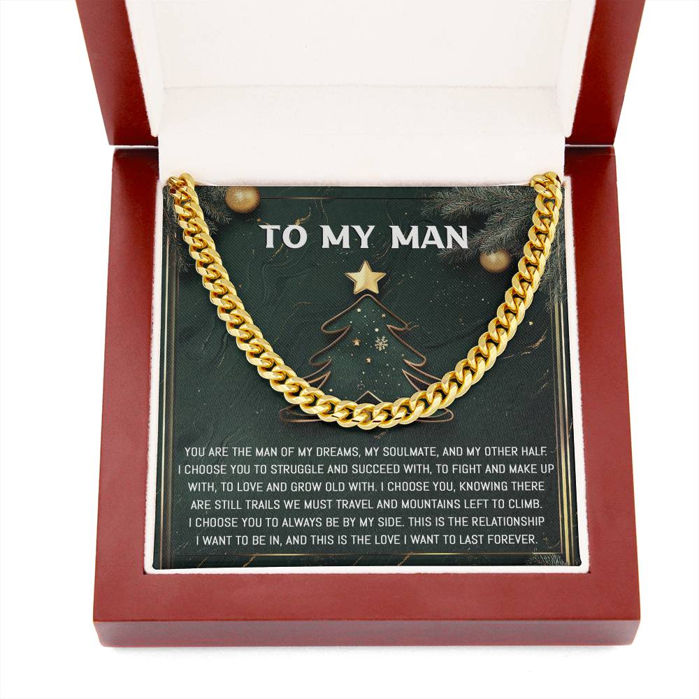 Gift for My Man - My Soulmate - Cuban Link Chain Necklace - Mallard Moon Gift Shop