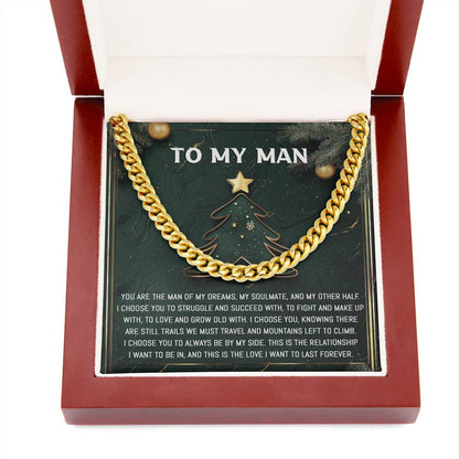 Gift for My Man - My Soulmate - Cuban Link Chain Necklace - Mallard Moon Gift Shop
