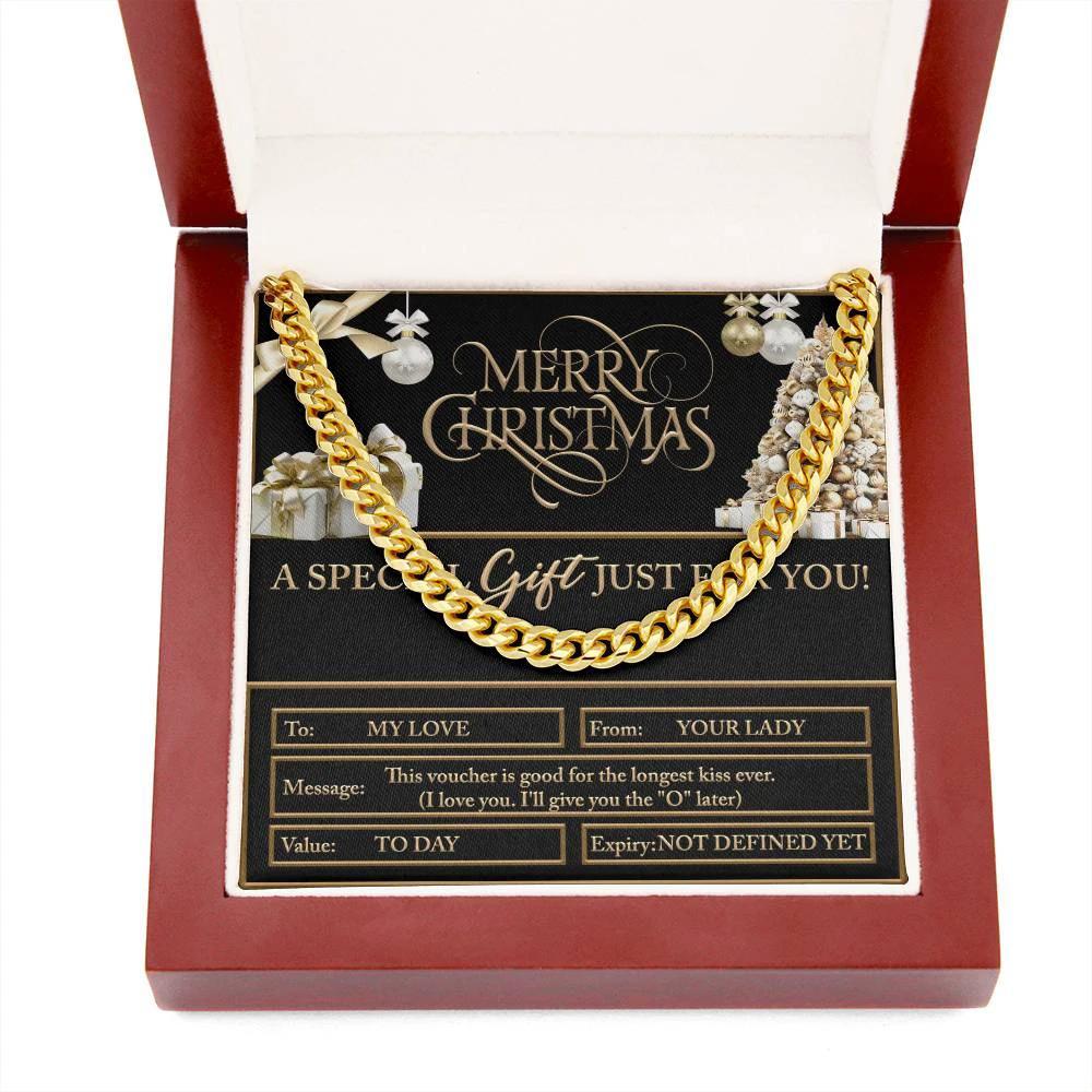 Gift for My Man - Christmas Voucher - Cuban Link Chain Necklace