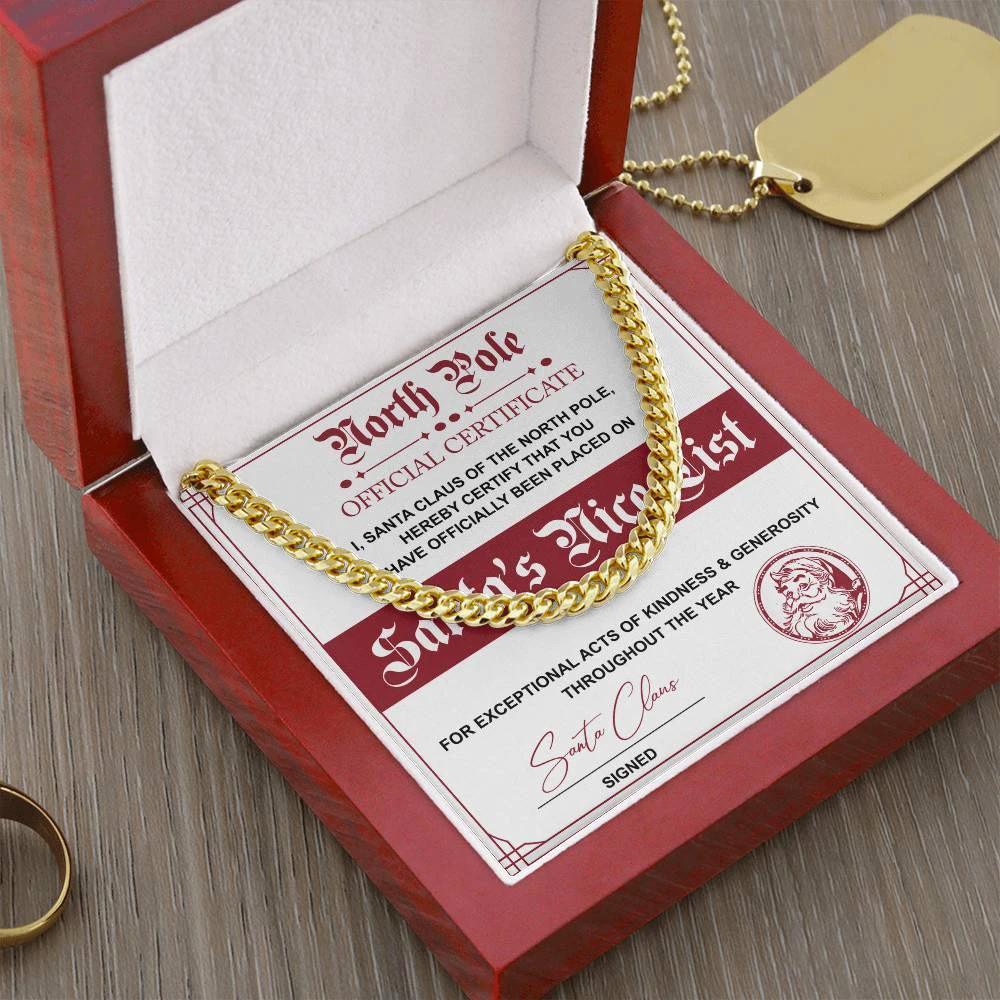 Nice List - Santa Claus - Cuban Link Chain Necklace