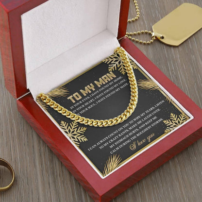Gift for My Man - Found My Home - Cuban Link Chain Necklace - Mallard Moon Gift Shop