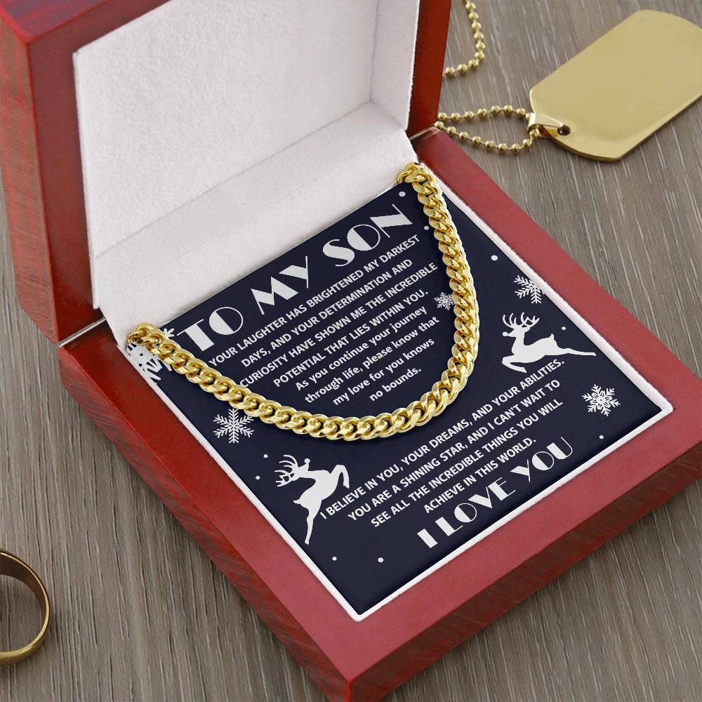 Gift for your Son - I Believe in You - Cuban Chain Link Necklace