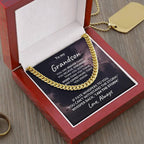 Grandson Jewelry Whisper Back "I Am The Storm" Graduation Birthday Holiday Personalized Cuban Chain Link Necklace With Gift Box