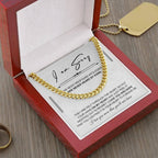 Apology Gift for Him “I’m Truly Sorry” Cuban Chain Necklace with Message Card | Forgiveness Jewelry for Him