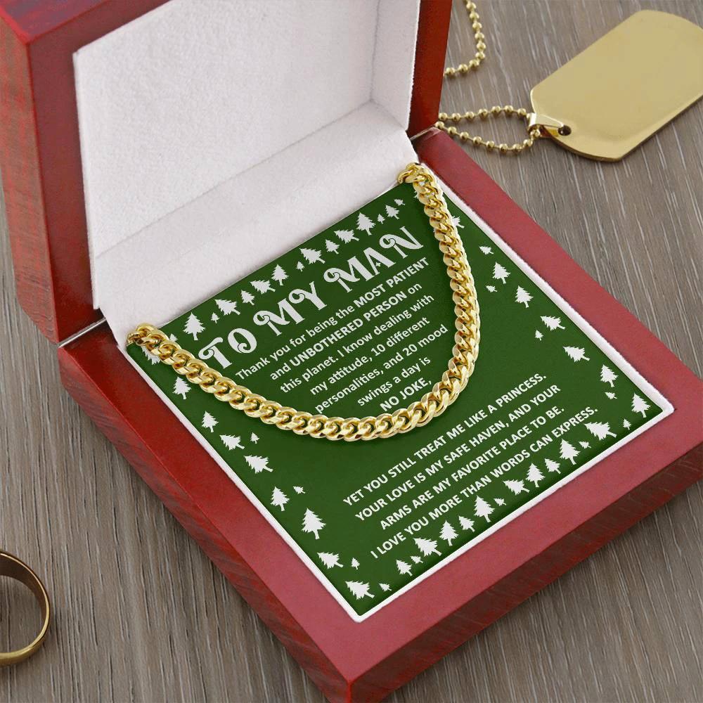 Holiday Gift for Your Man - Dealing with My Attitude and Mood Swings Cuban Chain Link Necklace