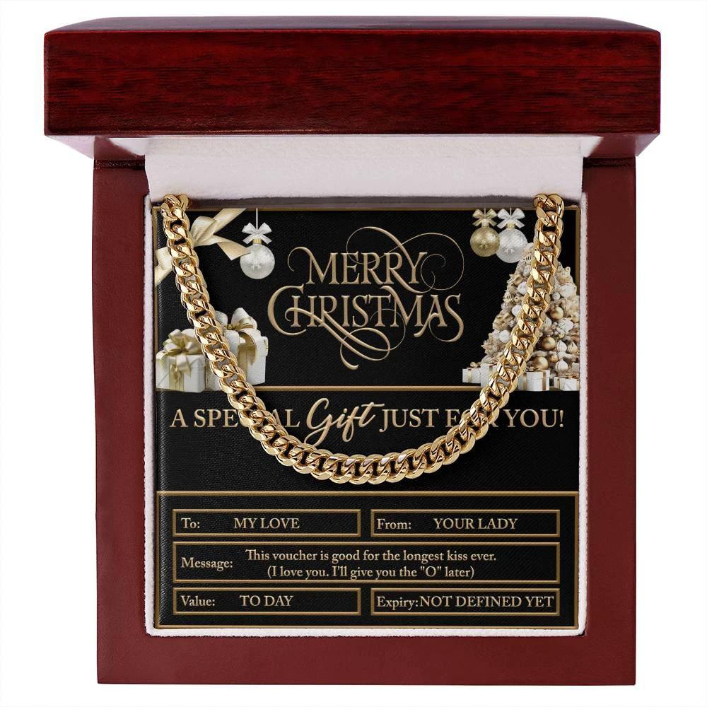 Gift for My Man - Christmas Voucher - Cuban Link Chain Necklace