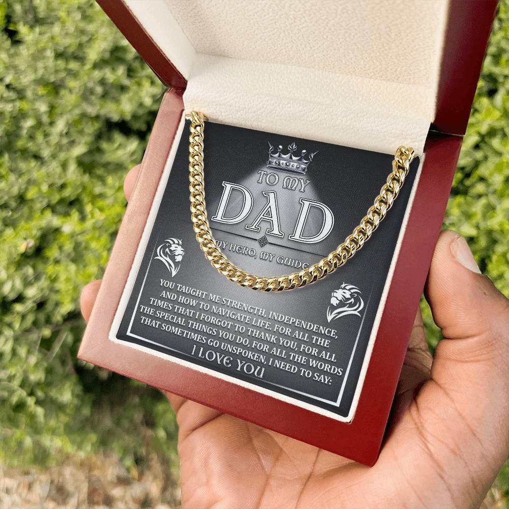Dad - Need To Say Cuban Chain Link Necklace with Gift Box - Mallard Moon Gift Shop