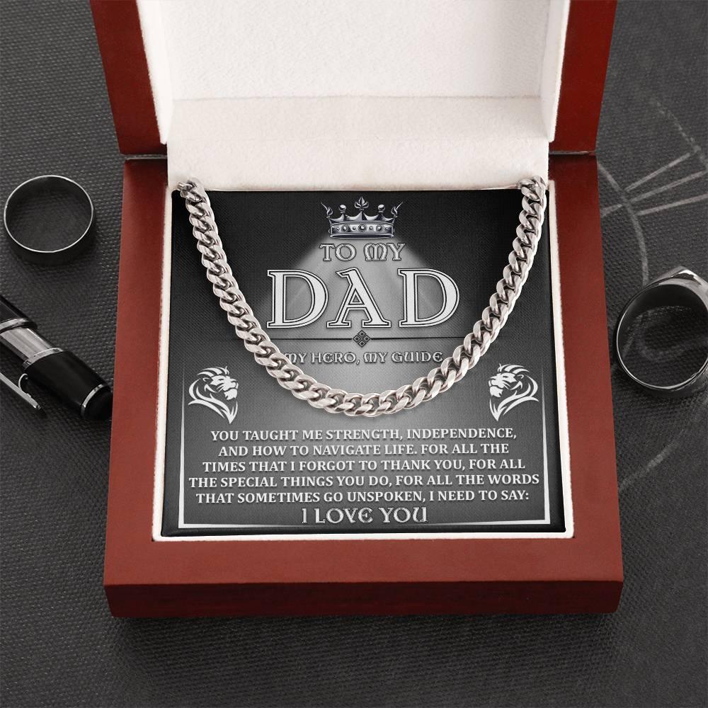 Dad - Need To Say Cuban Chain Link Necklace with Gift Box - Mallard Moon Gift Shop