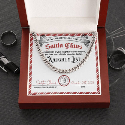 Naughty List Naughty Behavior - Cuban Link Chain Necklace - Mallard Moon Gift Shop