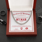 Romantic Cuban Link Chain Necklace for Soulmate, Boyfriend, or Husband – Sentimental "My Man" Gift Card