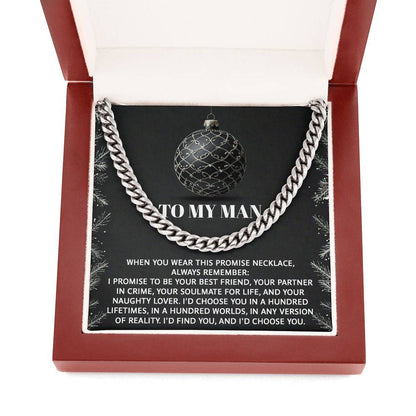 Gift for My Man - Naughty Lover - Cuban Link Chain Necklace - Mallard Moon Gift Shop
