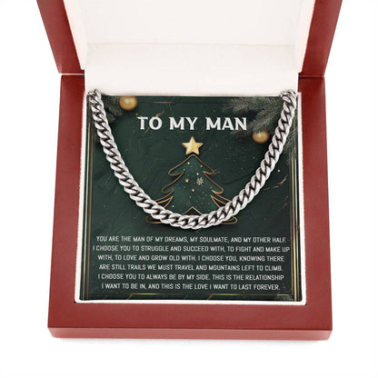 Gift for My Man - My Soulmate - Cuban Link Chain Necklace - Mallard Moon Gift Shop