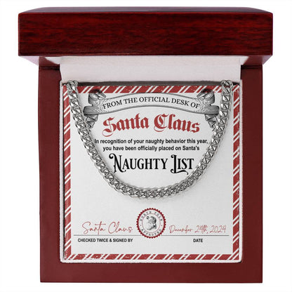 Naughty List Naughty Behavior - Cuban Link Chain Necklace - Mallard Moon Gift Shop