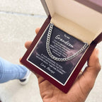 Grandson Jewelry Whisper Back "I Am The Storm" Graduation Birthday Holiday Personalized Cuban Chain Link Necklace With Gift Box