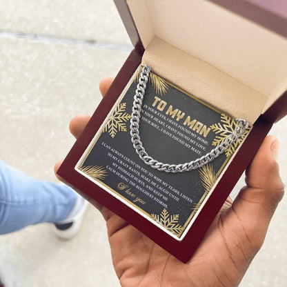 Gift for My Man - Found My Home - Cuban Link Chain Necklace - Mallard Moon Gift Shop