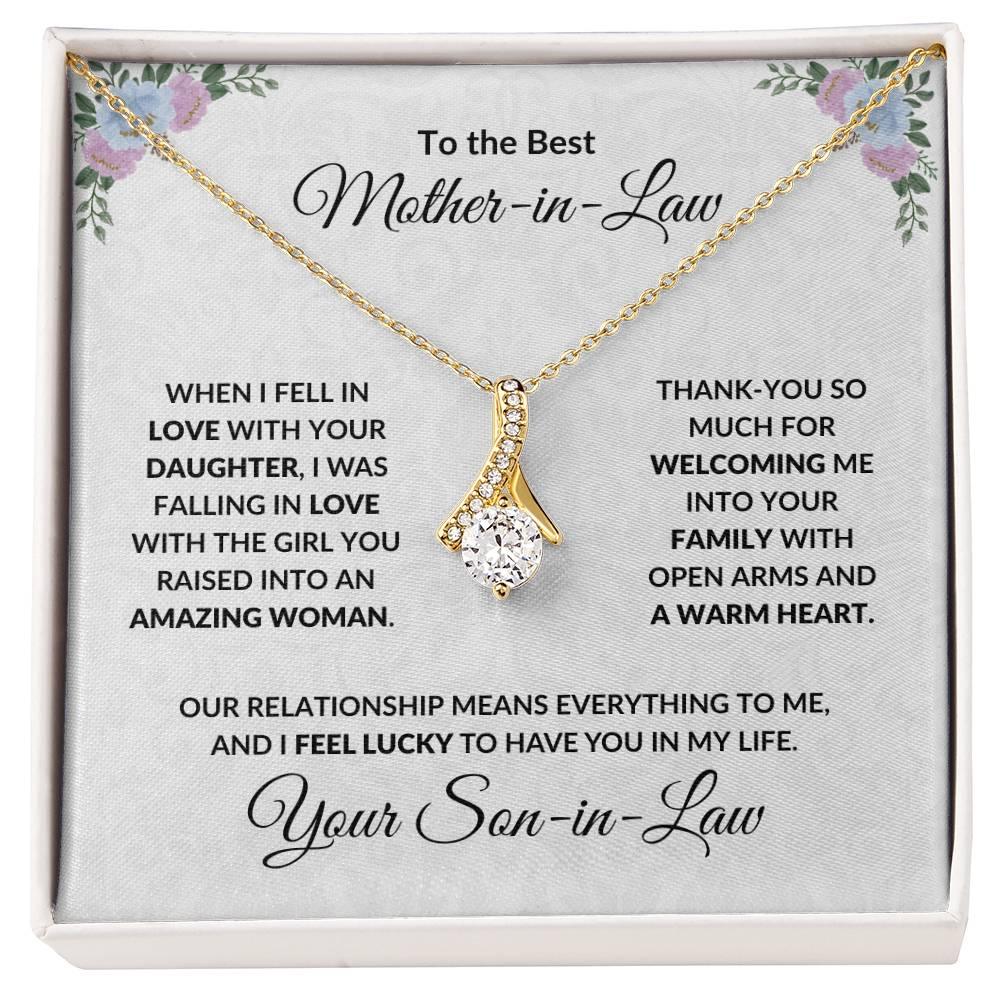 Mother-in-Law Gift from Son-in-Law CZ Pendant Necklace - Mallard Moon Gift Shop