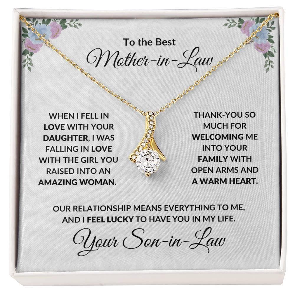 Mother-in-Law Gift from Son-in-Law CZ Pendant Necklace