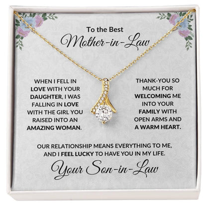 Mother-in-Law Gift from Son-in-Law CZ Pendant Necklace - Mallard Moon Gift Shop
