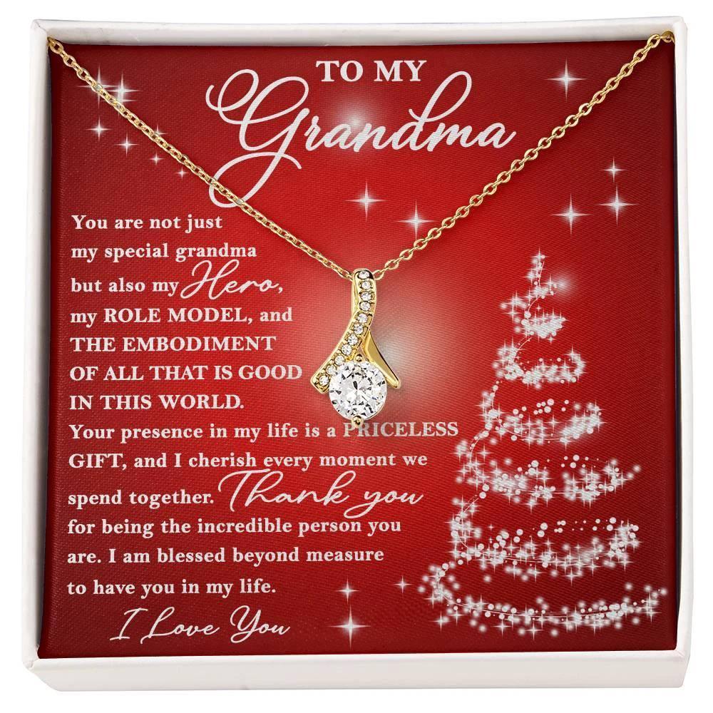 To My Grandma - You are Priceless - Christmas Gift Necklace with Message Card