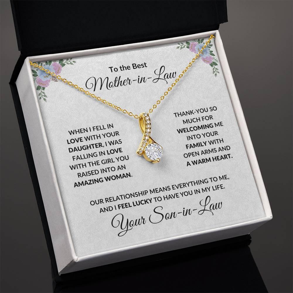Mother-in-Law Gift from Son-in-Law CZ Pendant Necklace - Mallard Moon Gift Shop
