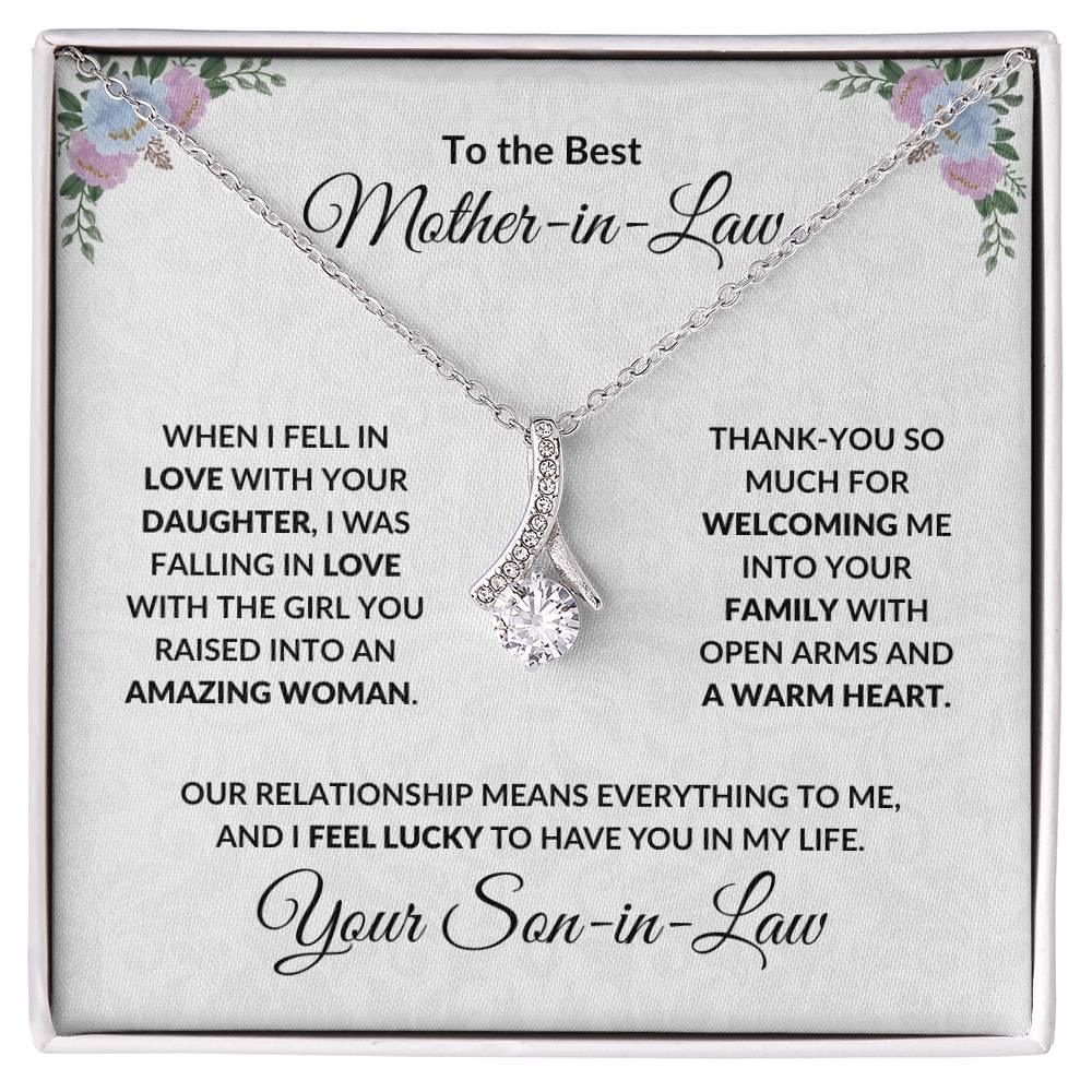 Mother-in-Law Gift from Son-in-Law CZ Pendant Necklace - Mallard Moon Gift Shop
