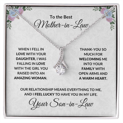 Mother-in-Law Gift from Son-in-Law CZ Pendant Necklace - Mallard Moon Gift Shop