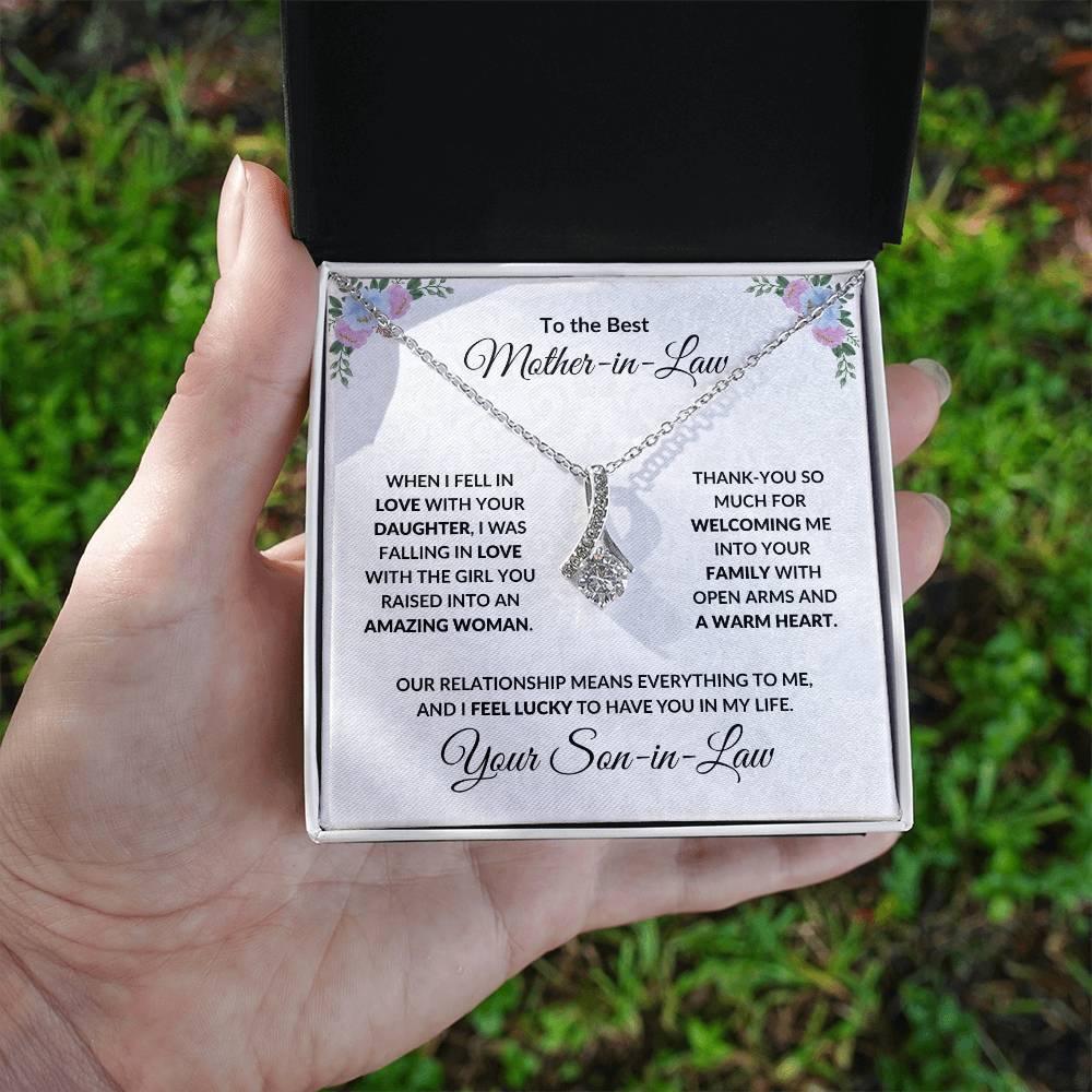 Mother-in-Law Gift from Son-in-Law CZ Pendant Necklace - Mallard Moon Gift Shop