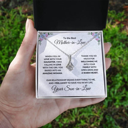 Mother-in-Law Gift from Son-in-Law CZ Pendant Necklace - Mallard Moon Gift Shop