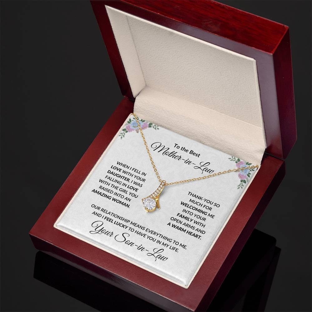 Mother-in-Law Gift from Son-in-Law CZ Pendant Necklace - Mallard Moon Gift Shop