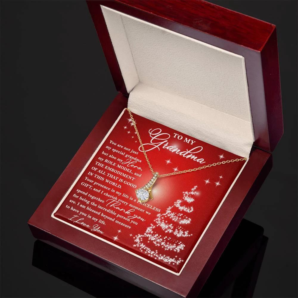 To My Grandma - You are Priceless - Christmas Gift Necklace with Message Card