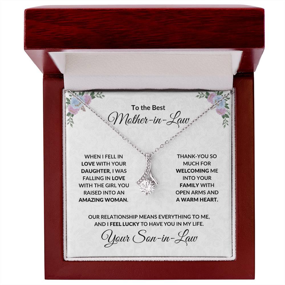 Mother-in-Law Gift from Son-in-Law CZ Pendant Necklace - Mallard Moon Gift Shop