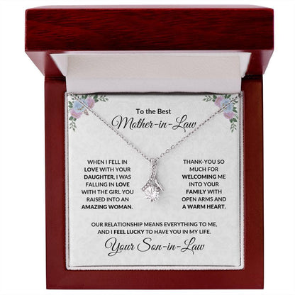 Mother-in-Law Gift from Son-in-Law CZ Pendant Necklace - Mallard Moon Gift Shop