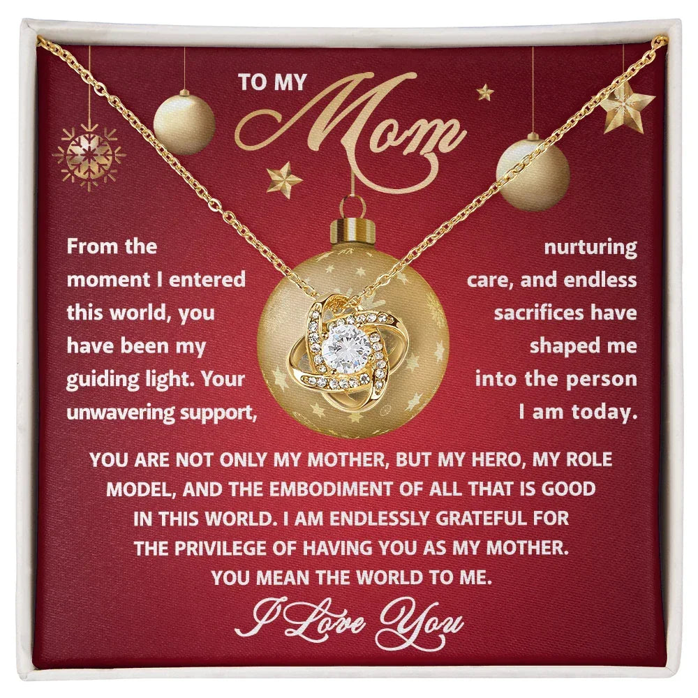 Gift for Mom - My Guiding Light - Love Knot Necklace