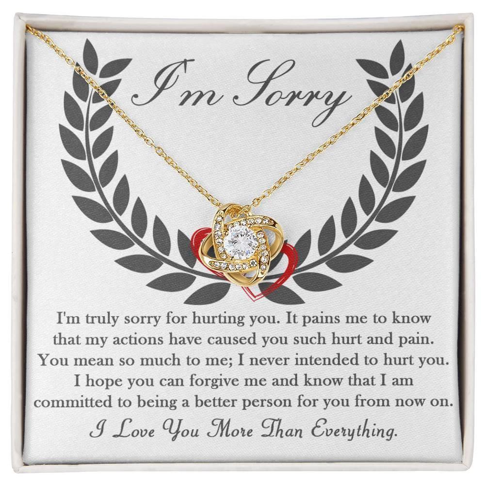 Apology Gift for Girlfriend, Wife, Soulmate - Sorry, From Now On - Love Knot Pendant Necklace