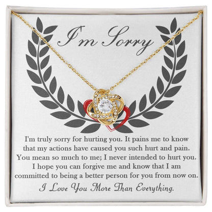 Apology Gift for Girlfriend, Wife, Soulmate - Sorry, From Now On - Love Knot Pendant Necklace - Mallard Moon Gift Shop