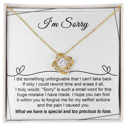 Gift for Girlfriend, Wife - Sorry, Breaking My Heart - Love Knot Pendant Necklace - Mallard Moon Gift Shop