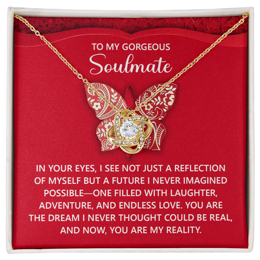 Gift for Soulmate - Endless Love - Romantic Love Knot Necklace with Sentimental Message
