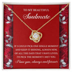 Romantic Anniversary, Valentine's Day Gift for Soulmate, Wife, Girlfriend - The Moment I Met You - Love Knot Pendant Necklace