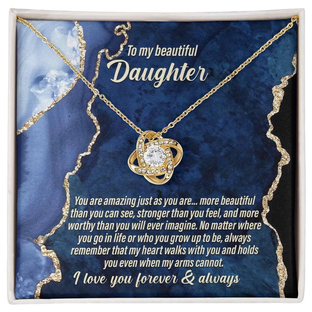 Daughter Gift - As You Are - Love Knot Pendant Necklace