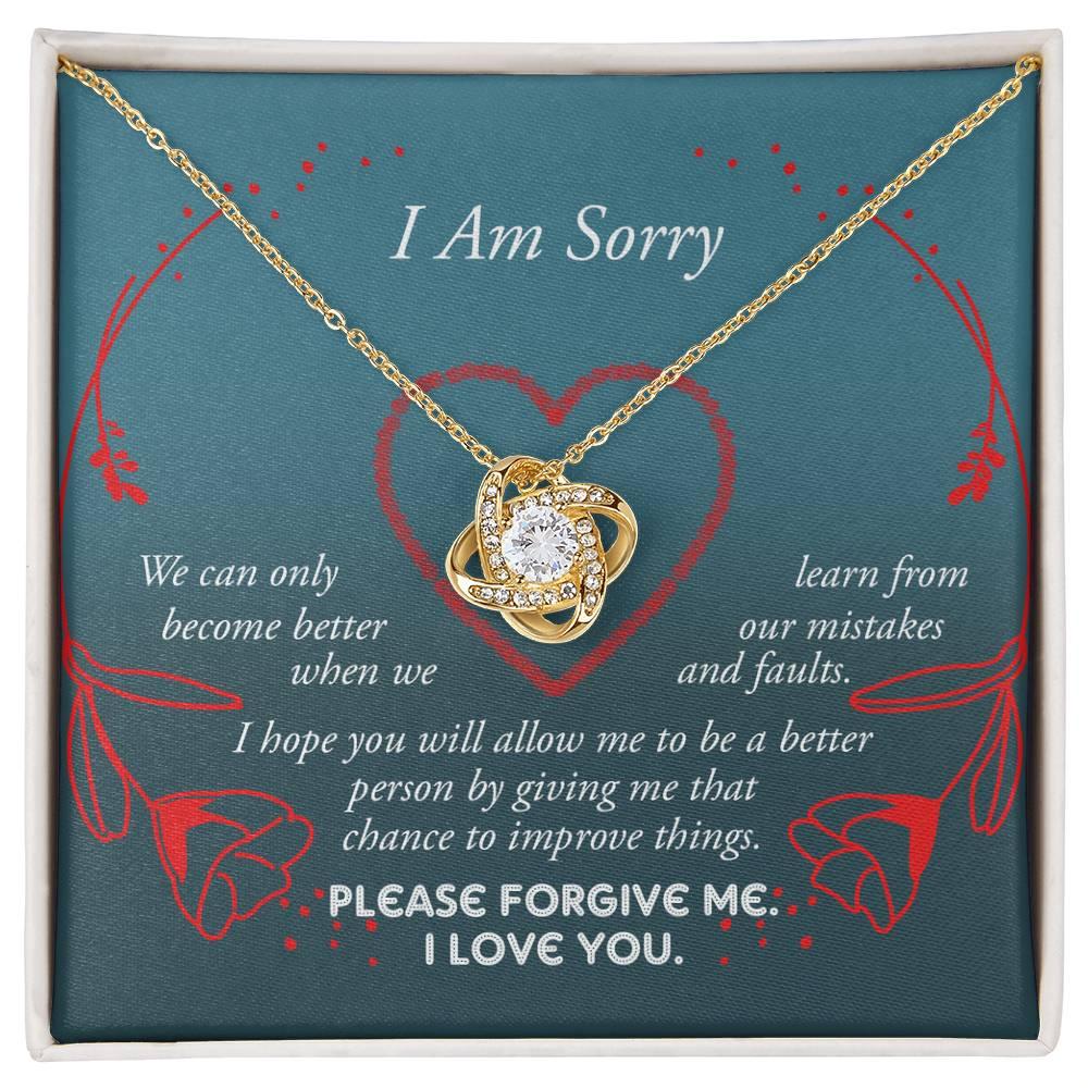Apology Gift for Girlfriend, Wife, Soulmate - Sorry, Mistakes And Faults - Love Knot Pendant Necklace - Mallard Moon Gift Shop