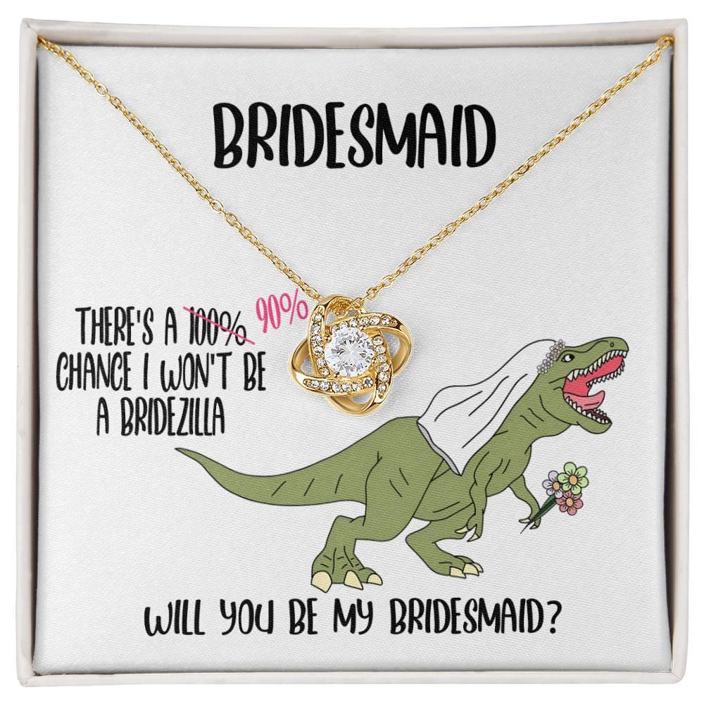 Bridesmaid Invitation Proposal Gift - Will You Be My Bridesmaid Love Knot Pendant Necklace Gift from Bridezilla - Mallard Moon Gift Shop