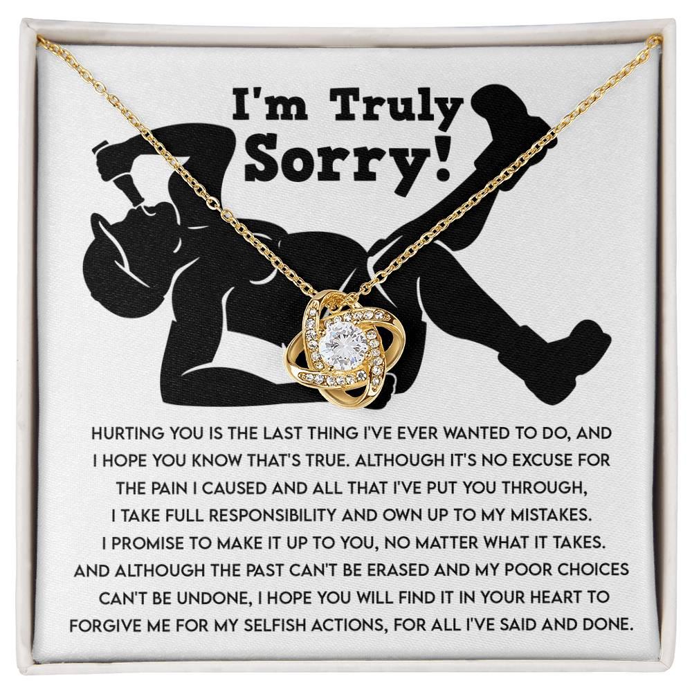 Apology Gift for Girlfriend, Wife, Soulmate - Sorry, Selfish Actions - Love Knot Pendant Necklace - Mallard Moon Gift Shop