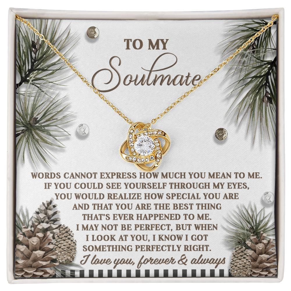Gift for Soulmate - Perfectly Right - Love Knot Pendant Necklace - Mallard Moon Gift Shop
